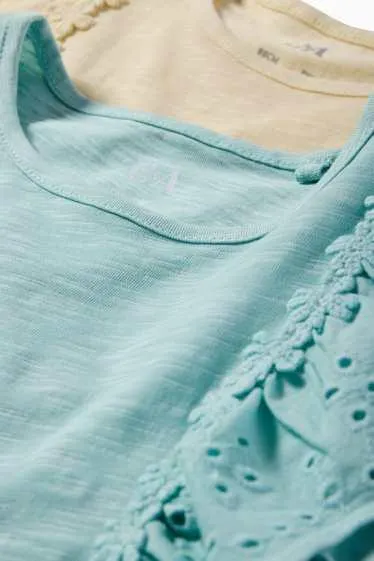 Multipack of 2 - short sleeve T-shirt - broderie anglaise