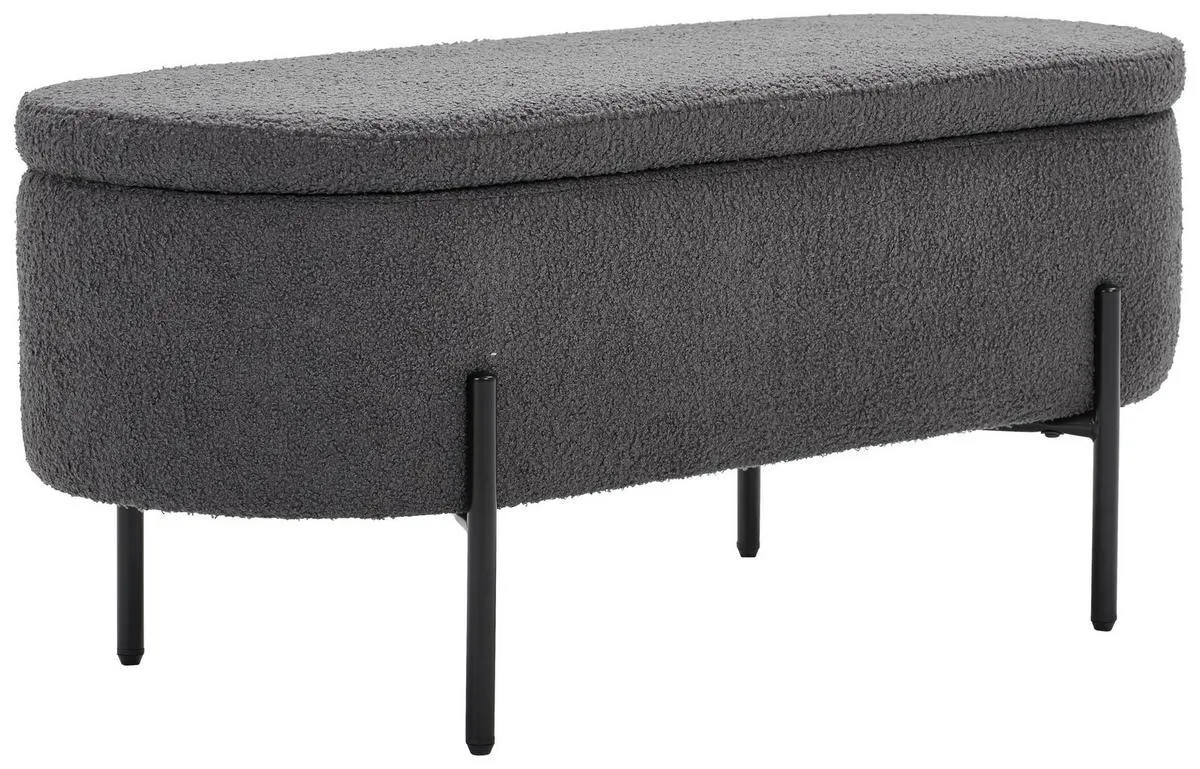 95/43/36 cm Teddystoff Grau, Schwarz