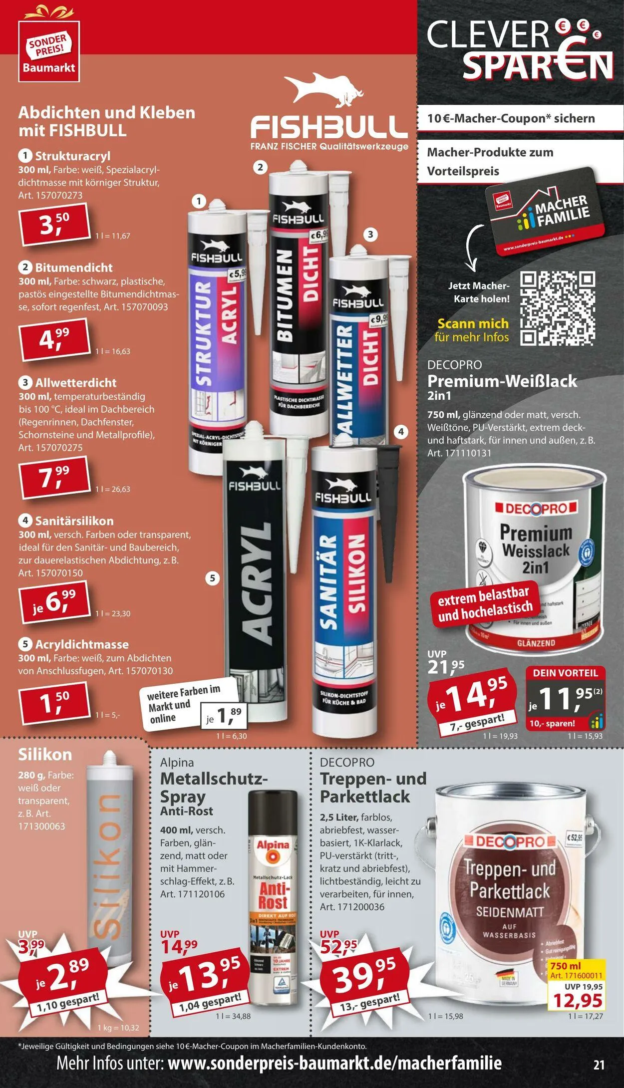 Sonderpreis Baumarkt Aktueller Prospekt von 26. April bis 10. Mai 2025 - Prospekt seite 21