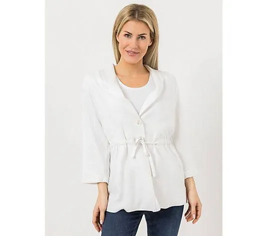 DINE 'N' DANCE Blazer, 3/4-Arm Schalkragen Bindeband figurumspielend