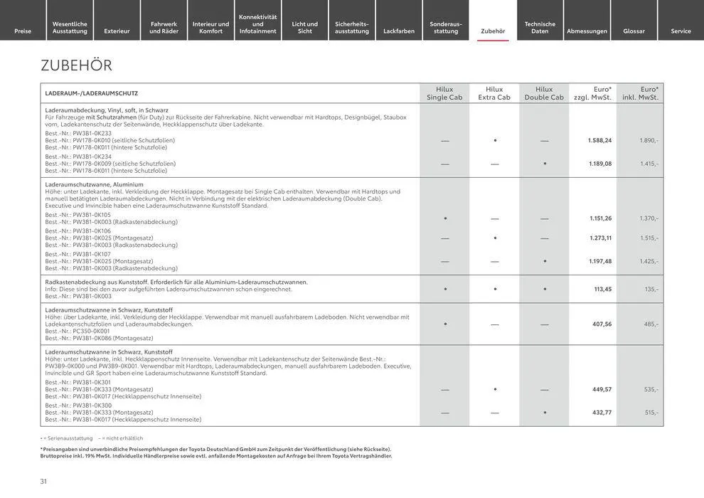 Toyota Hilux von 6. April bis 6. April 2025 - Prospekt seite 31