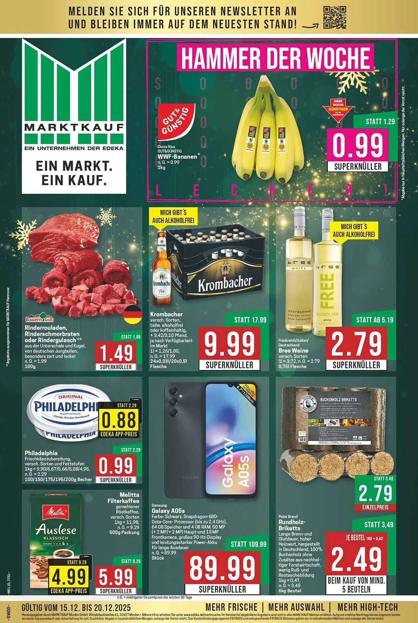 Marktkauf Prospekt von 15. Dezember bis 20. Dezember 2025 - Prospekt seite 1