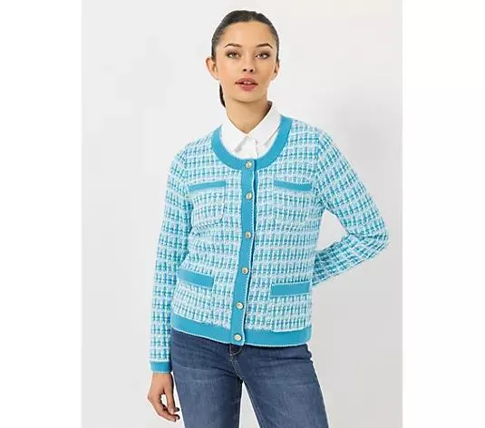 STEFFEN SCHRAUT Cardigan aufgesetzte Taschen Kontrast-Details figurumspielend