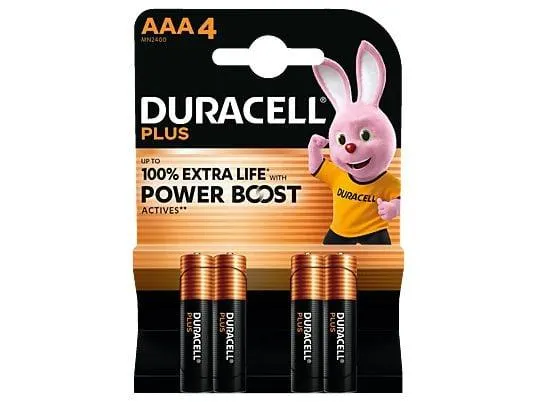 DURACELL Plus AAA Batterie, Alkaline, 1.5 Volt 4 Stück