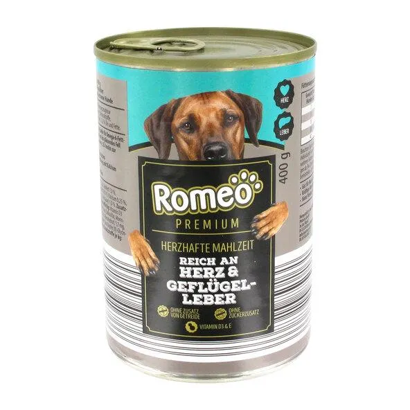 Premium Hunde-Nassfutter Herz & Leber, 20 x 400 g