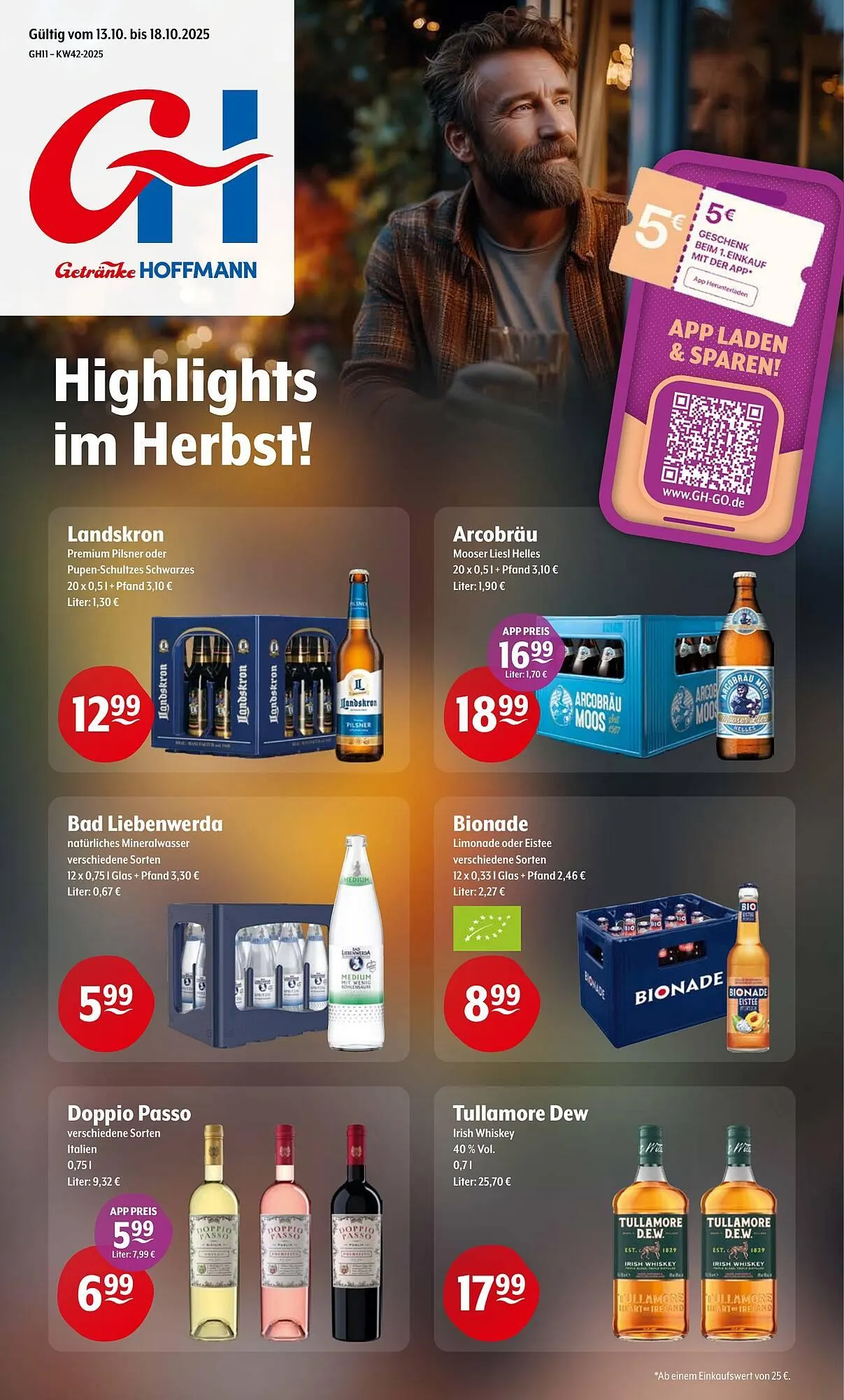 Getränke Hoffmann Prospekt von 13. Oktober bis 18. Oktober 2025 - Prospekt seite 1