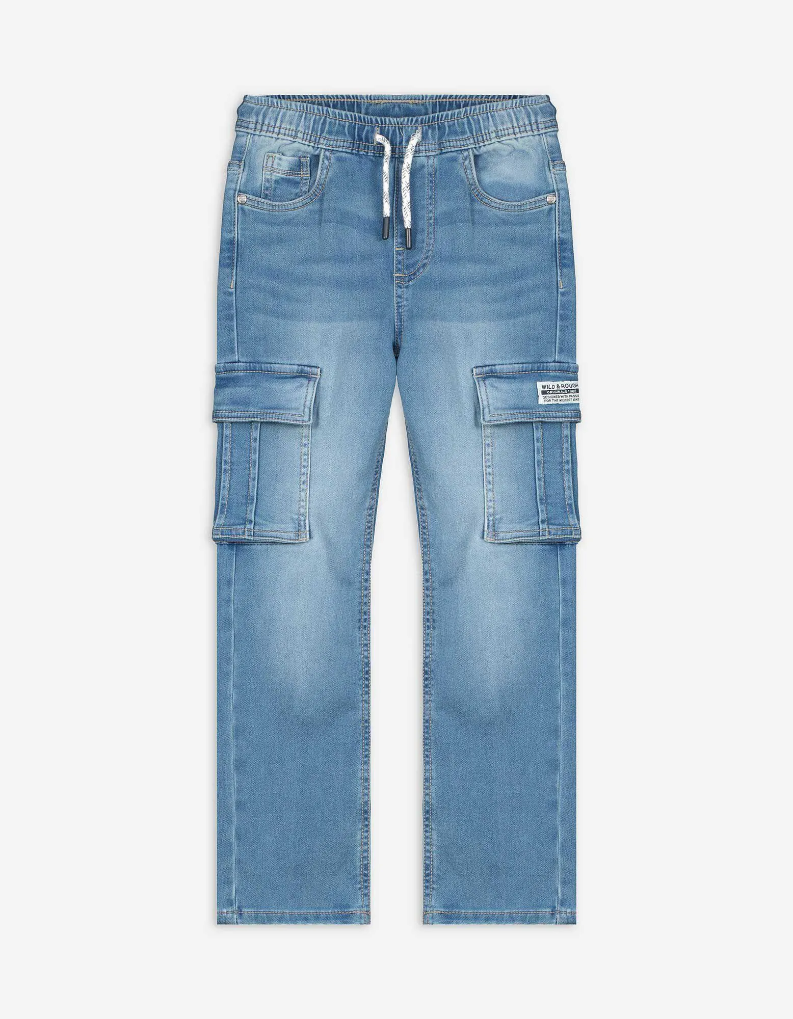 Pantaloni cargo - Straight fit - celeste