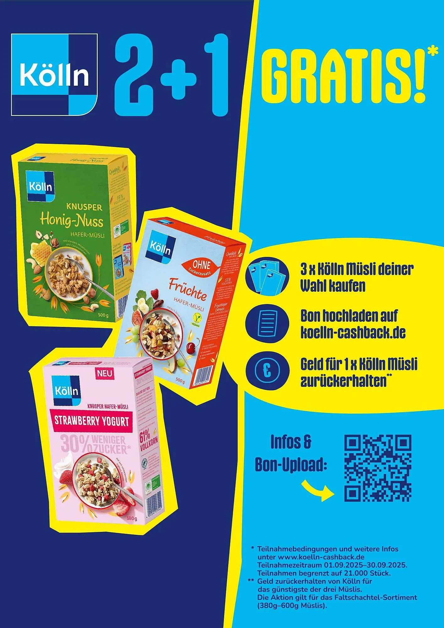 Peter Kölln: Müsli 2+1 von 21. September bis 30. September 2025 - Prospekt seite 1