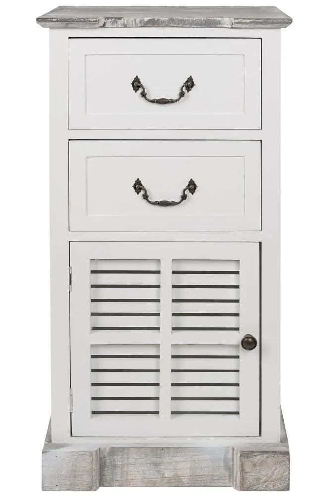 My Flair Kommode "Mathilde", mit 1 Tür / 2 Schublade - weiß, grau, schwarz