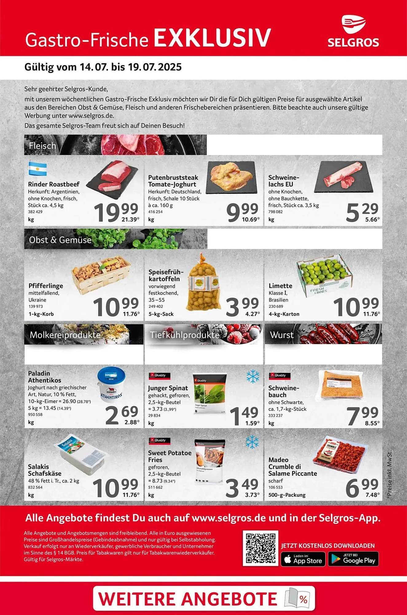 Selgros Prospekt von 14. Juli bis 20. Juli 2025 - Prospekt seite 1