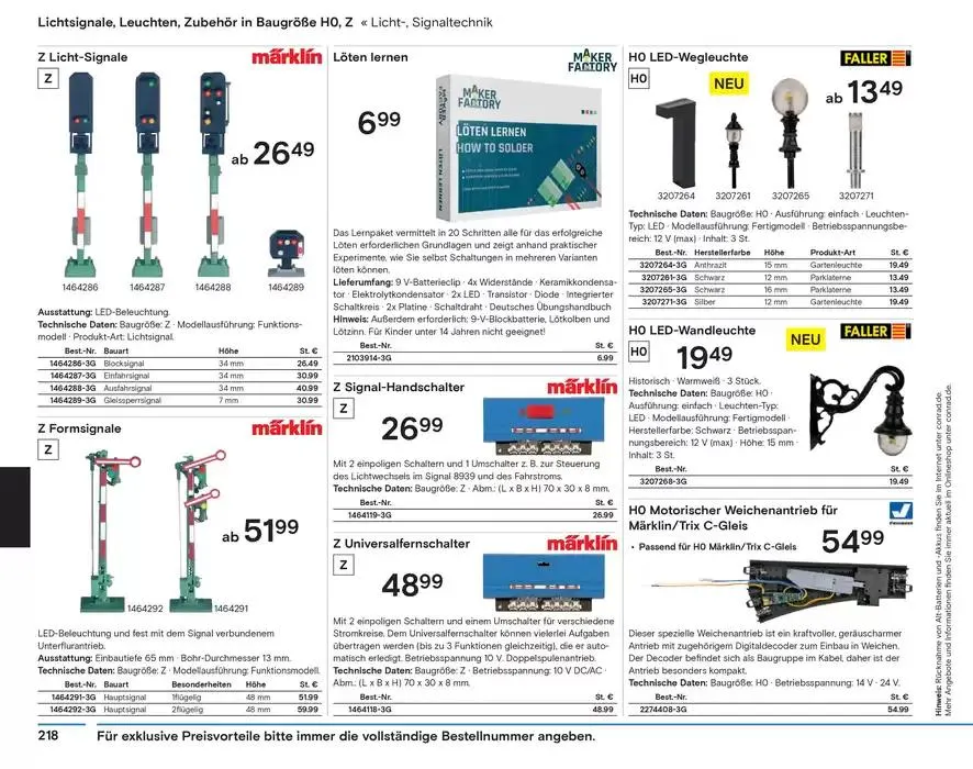Modellbahn Katalog von 29. Oktober bis 31. Dezember 2025 - Prospekt seite 220