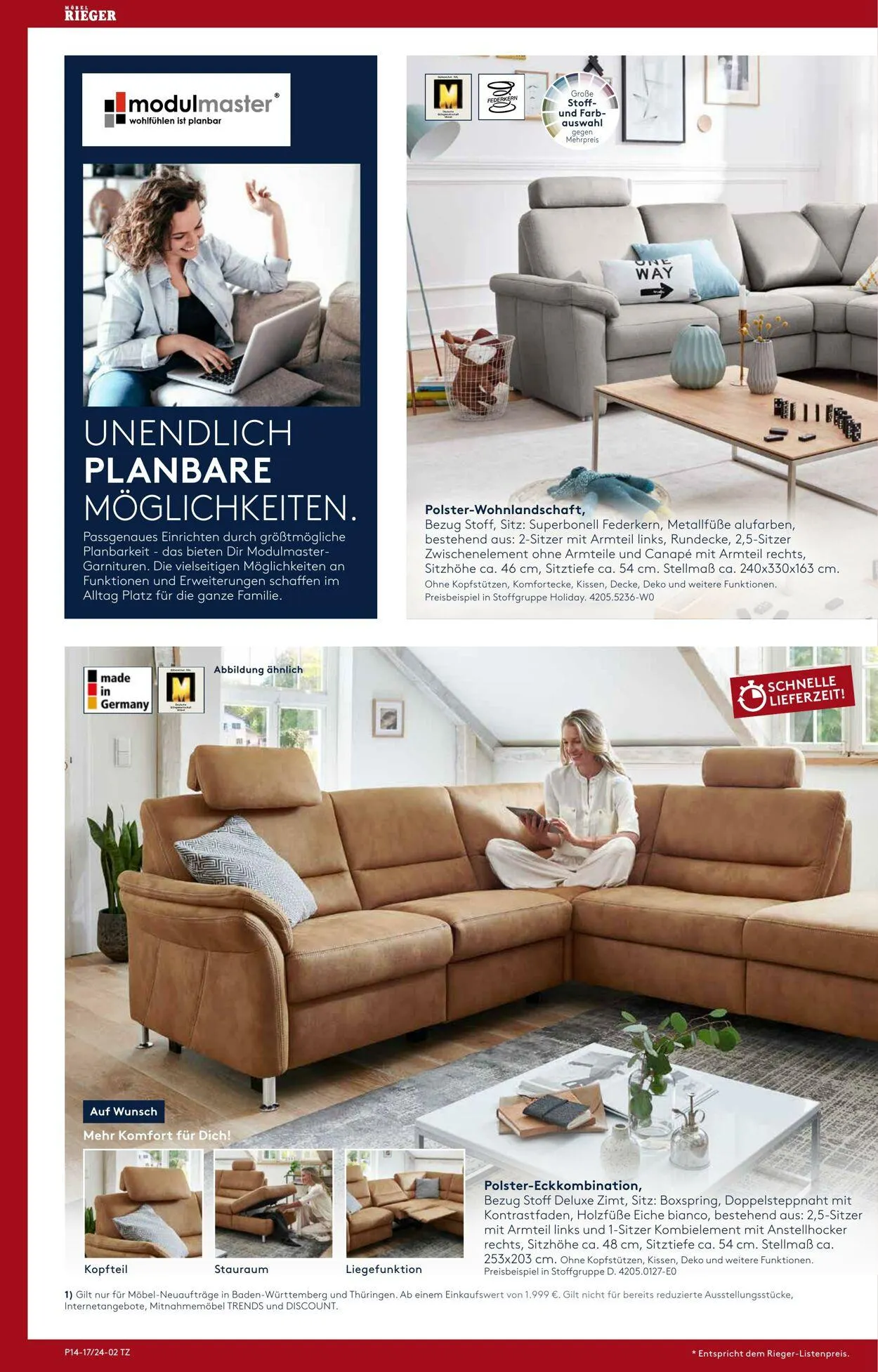Möbel Rieger Aktueller Prospekt von 19. November bis 3. Dezember 2025 - Prospekt seite 2