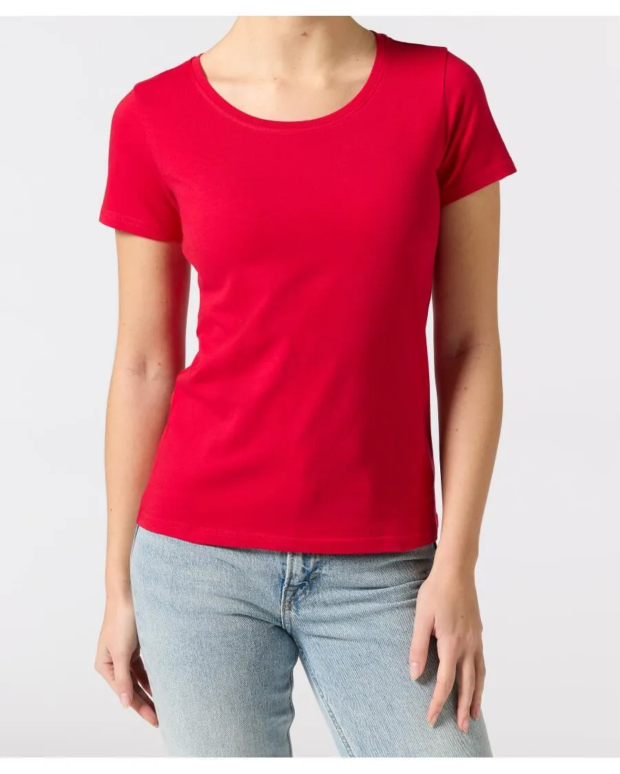 Rotes T-Shirt Janina Basic, Stretchanteil