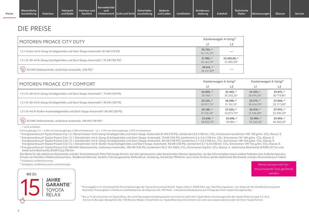 Toyota Proace City / Proace City Electric von 1. Mai bis 1. Mai 2025 - Prospekt seite 2