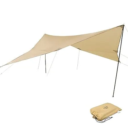 CAMPGURU Tarp Sonnen Segel Camping Vor Zelt Wind Schutz Plane Dach Baumwolle Größe: 4 x 4 m