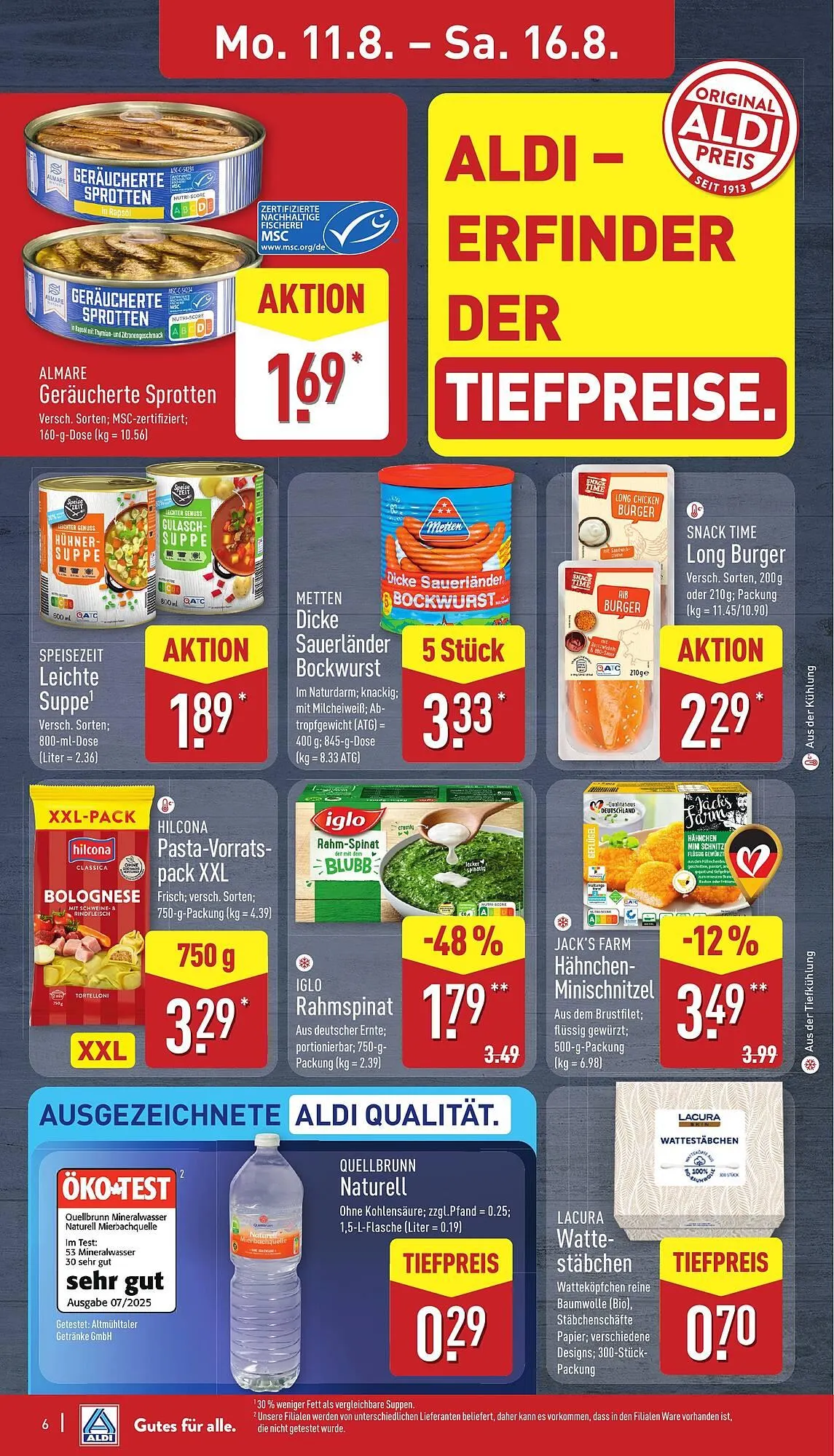 Aldi Nord Prospekt von 11. August bis 16. August 2025 - Prospekt seite 6