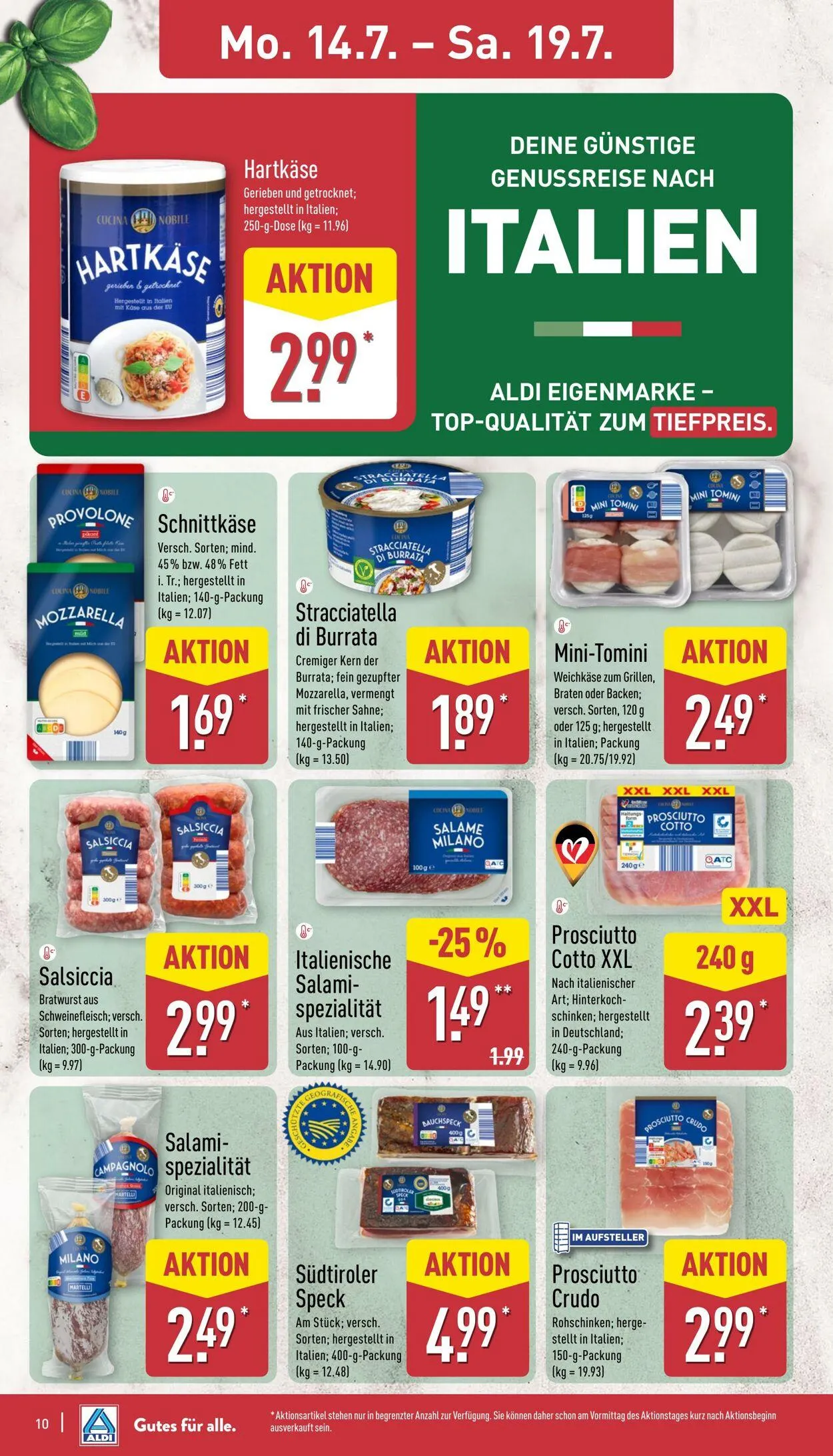 Aldi-Nord von 7. Juli bis 12. Juli 2025 - Prospekt seite 10