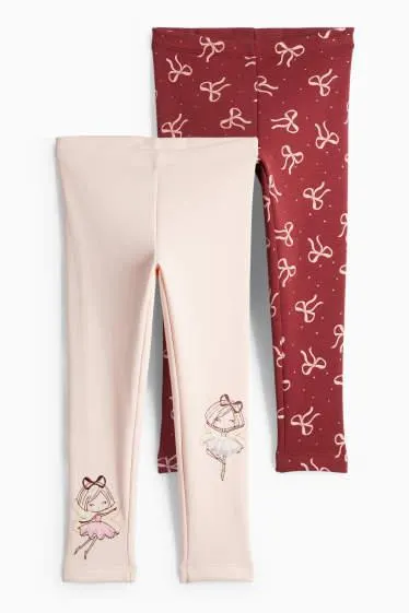 Multipack of 2 - bow and ballerina - thermal leggings