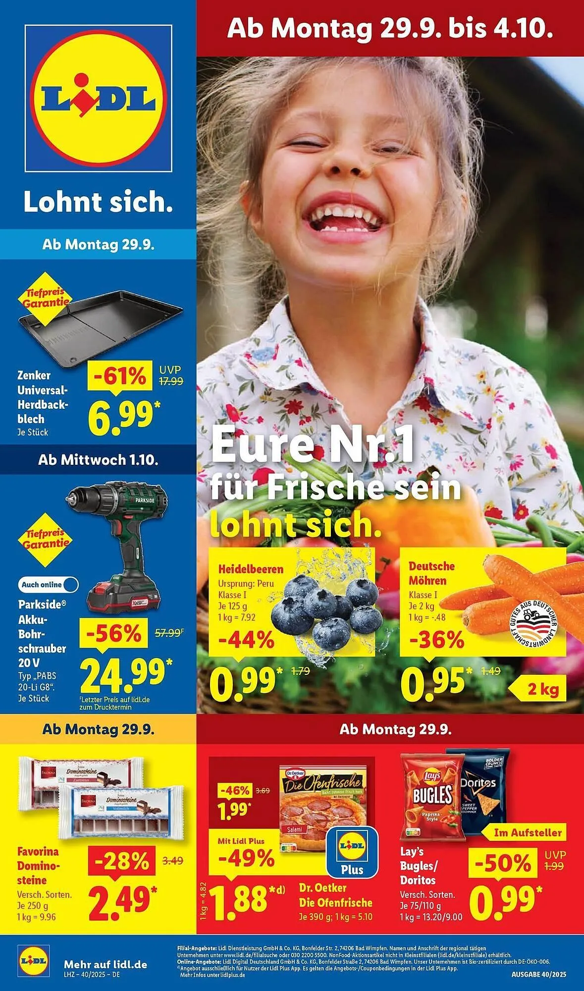 Lidl Prospekt von 29. September bis 4. Oktober 2025 - Prospekt seite 1