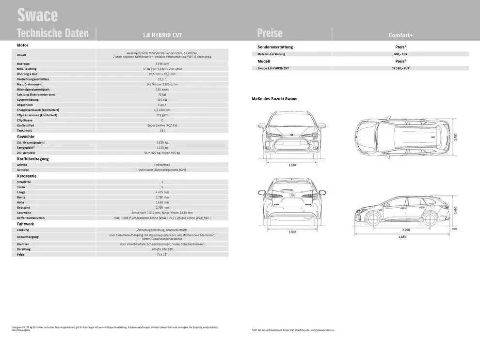 Suzuki Swace von 24. Januar bis 24. Januar 2026 - Prospekt seite 18