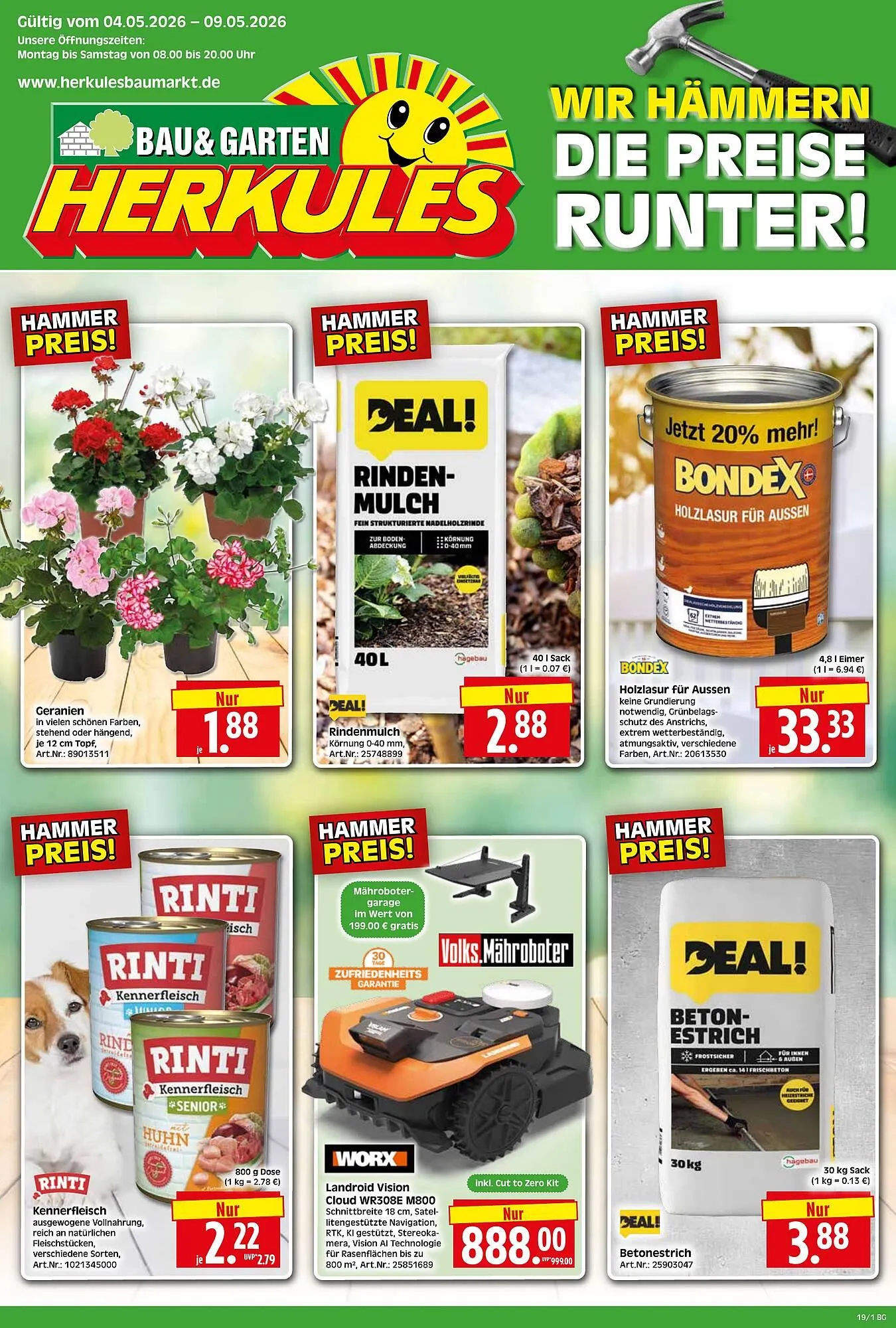 Herkules Baumarkt Prospekt von 4. Mai bis 9. Mai 2026 - Prospekt seite 1