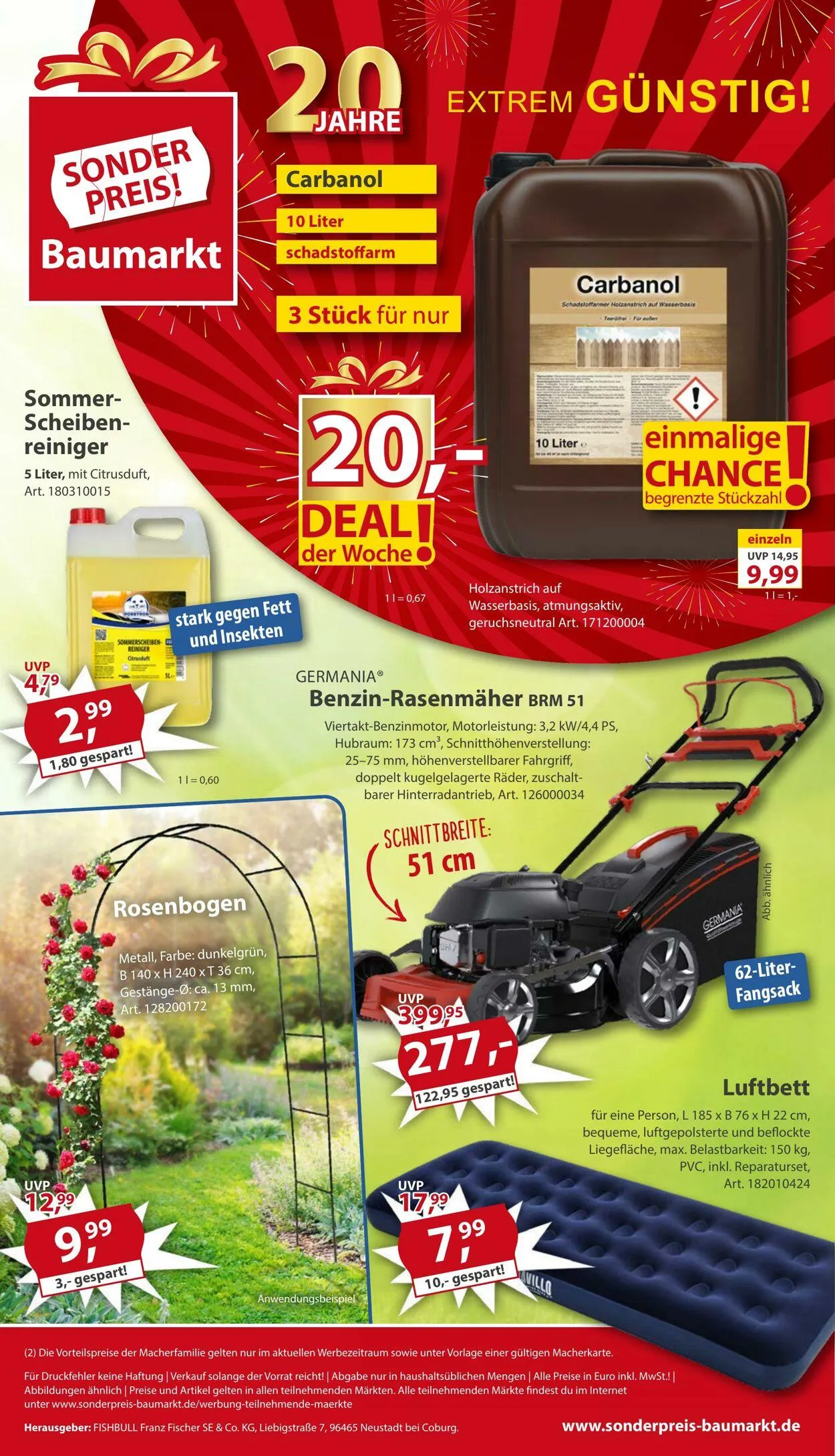 Sonderpreis Baumarkt Aktueller Prospekt von 5. April bis 19. April 2025 - Prospekt seite 20