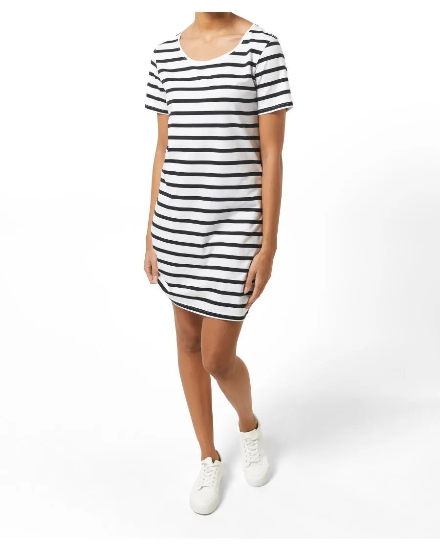 Gestreiftes Kleid Janina, Rundhalsausschnitt