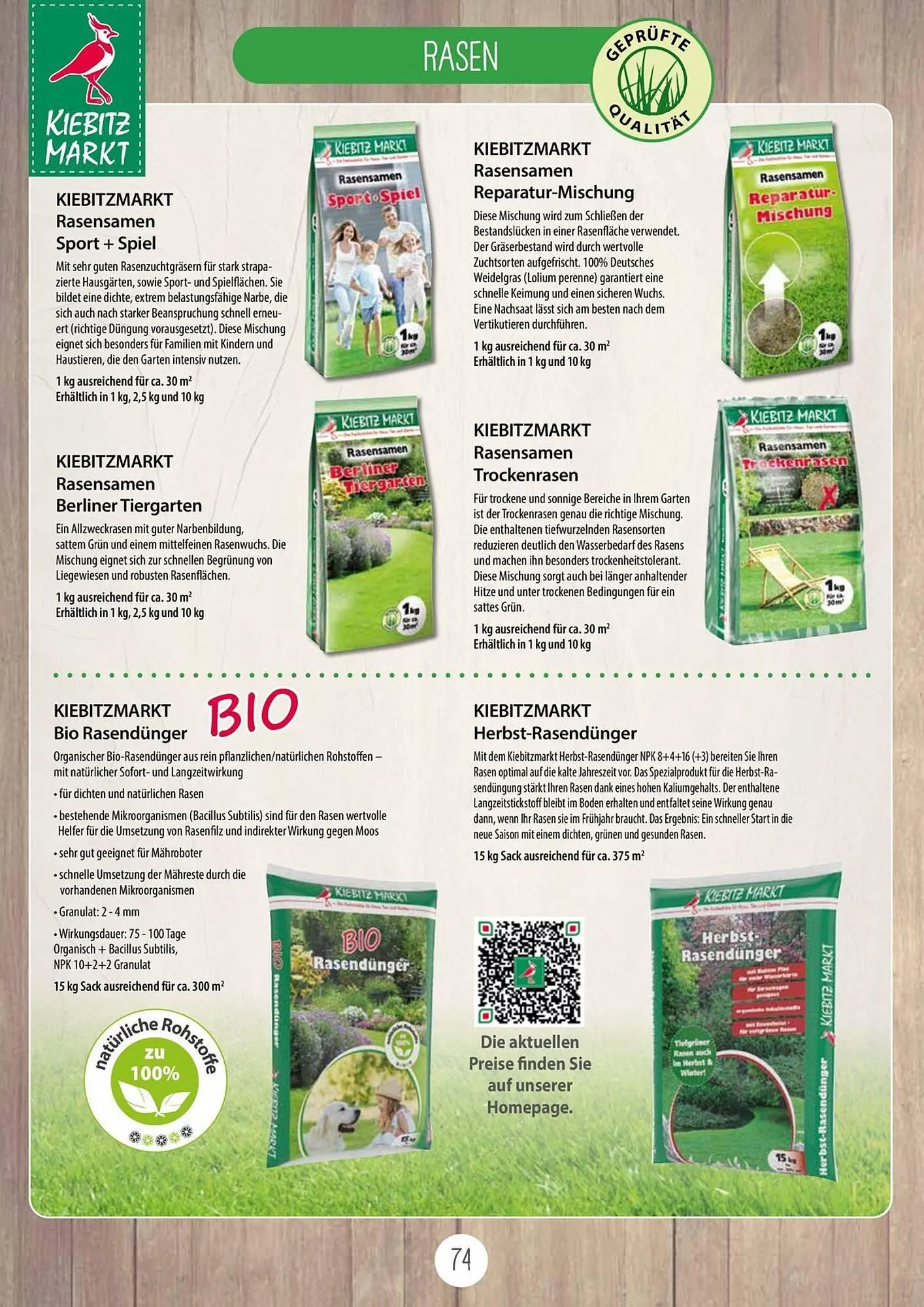 Kiebitzmarkt Prospekt von 16. April bis 31. August 2025 - Prospekt seite 74