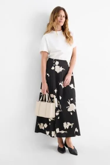 Skirt - floral - textured