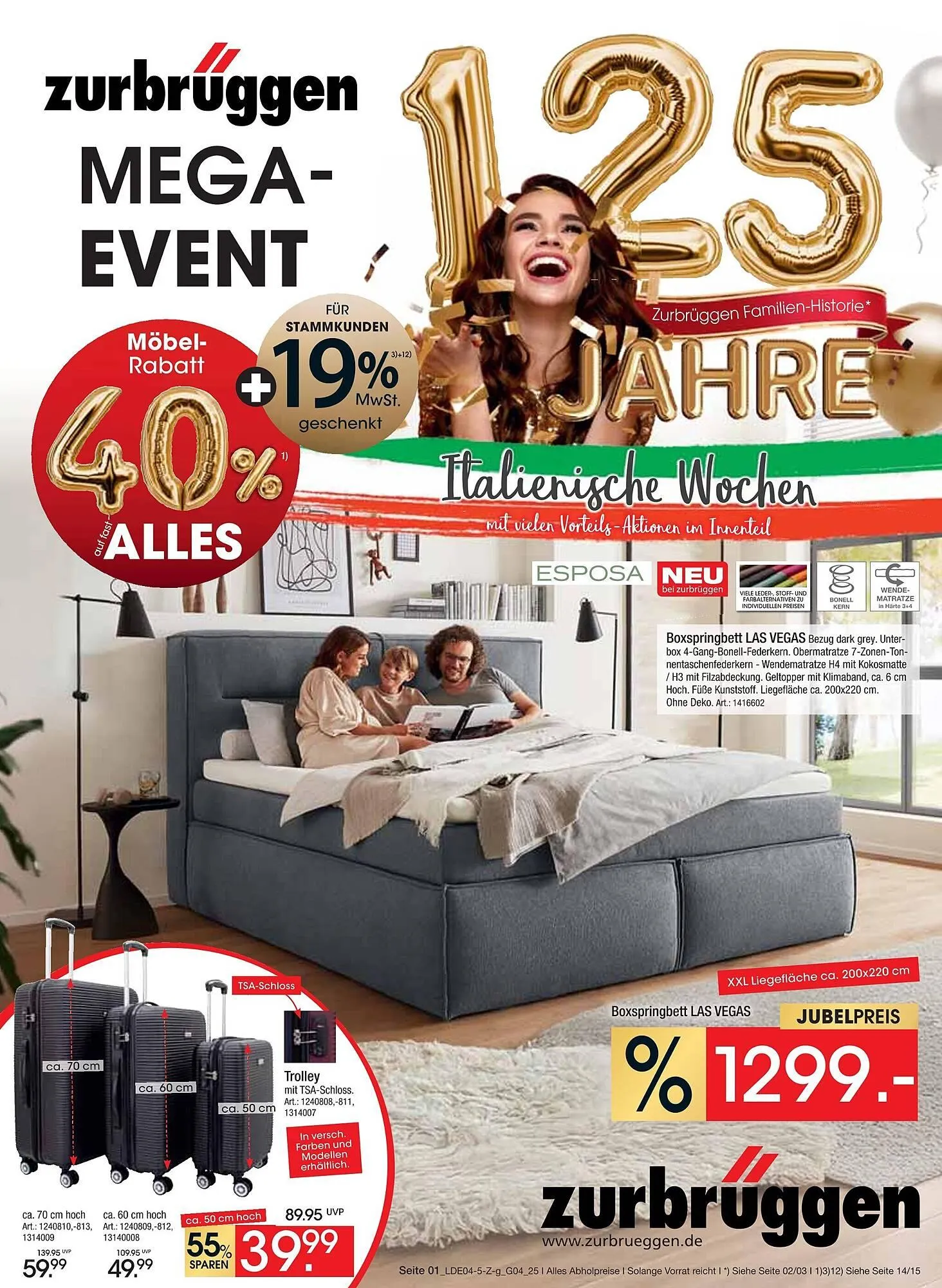 Zurbrüggen Prospekt von 12. April bis 26. April 2025 - Prospekt seite 1