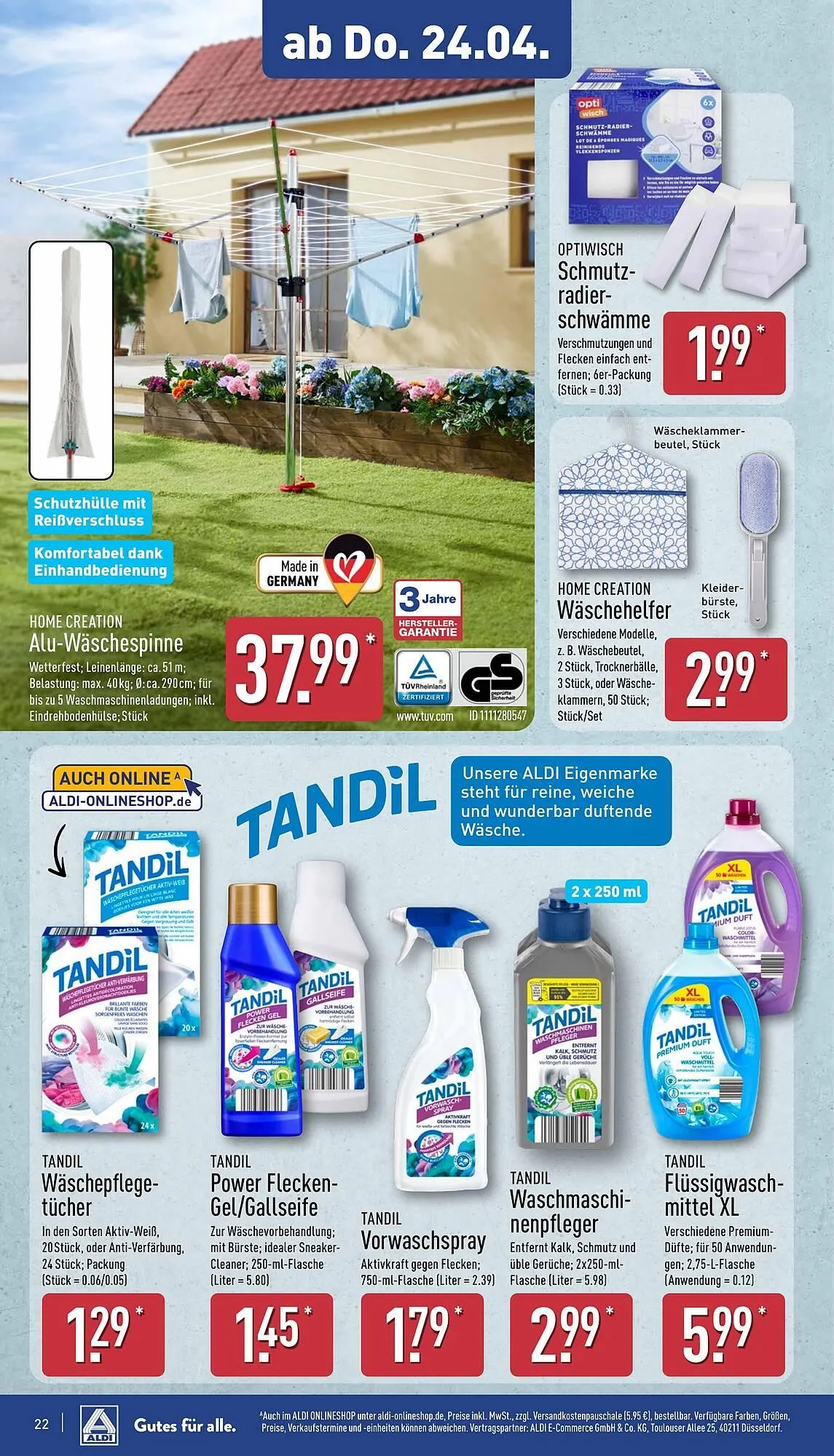 Aldi Nord Prospekt von 22. April bis 26. April 2025 - Prospekt seite 22