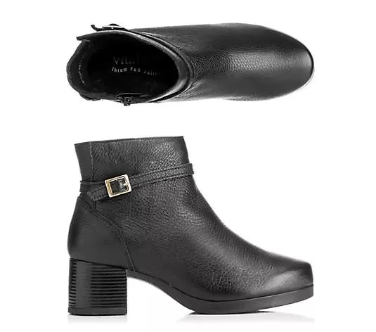 VITAFORM Damen-Stiefelette Hirschleder Zierschnalle Sohle Luisa