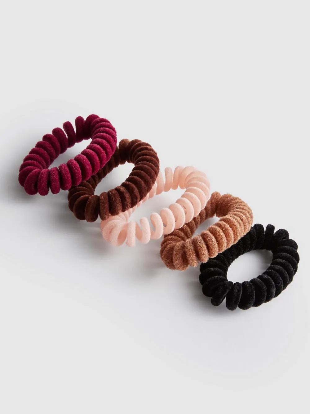 Spiralhaargummis aus Filz, 5er-Pack