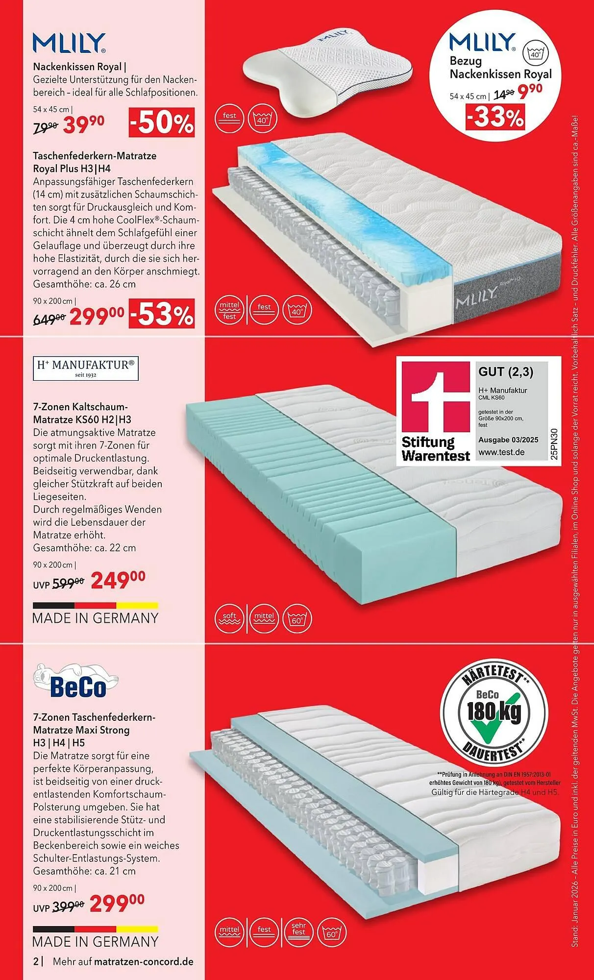 Matratzen Concord Prospekt von 28. Januar bis 24. Februar 2026 - Prospekt seite 2
