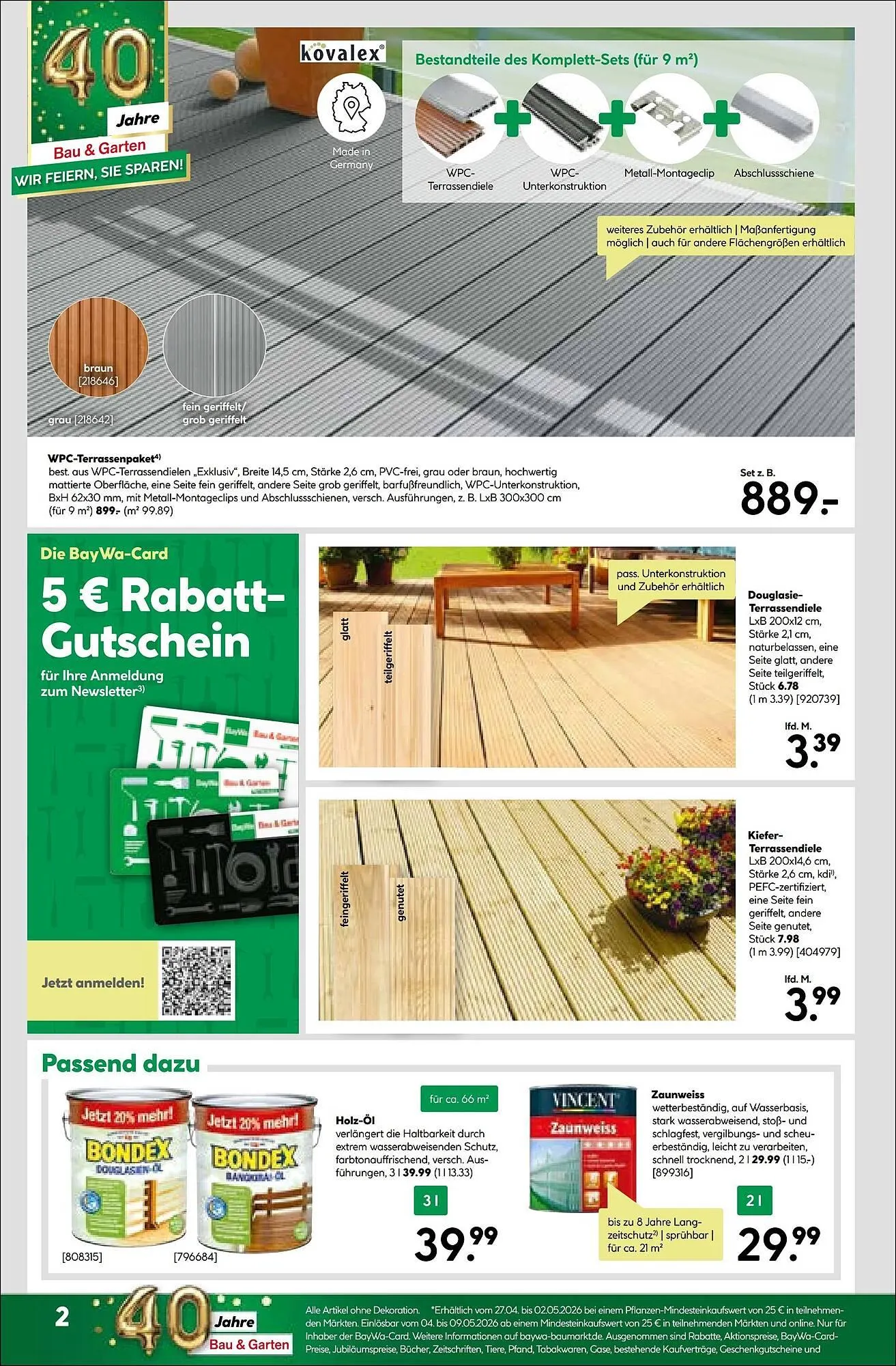 BayWa Bau & Garten Prospekt von 27. April bis 3. Mai 2026 - Prospekt seite 2