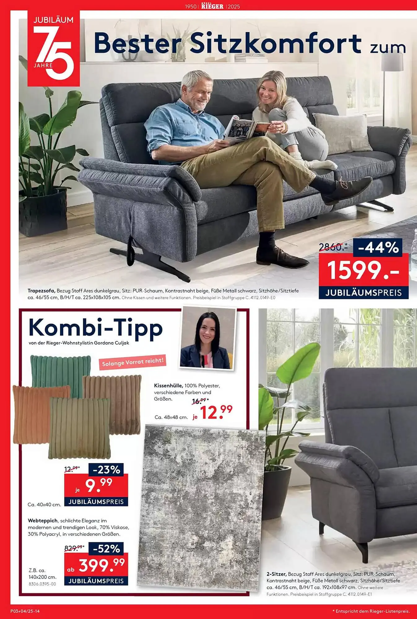 Möbel Rieger Prospekt von 16. Januar bis 23. Januar 2025 - Prospekt seite 14
