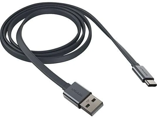 REMARKABLE 3-Zoll-USB-A-auf-USB-C Kabel, reMarkable, reMarkable 2, Dunkelgrau