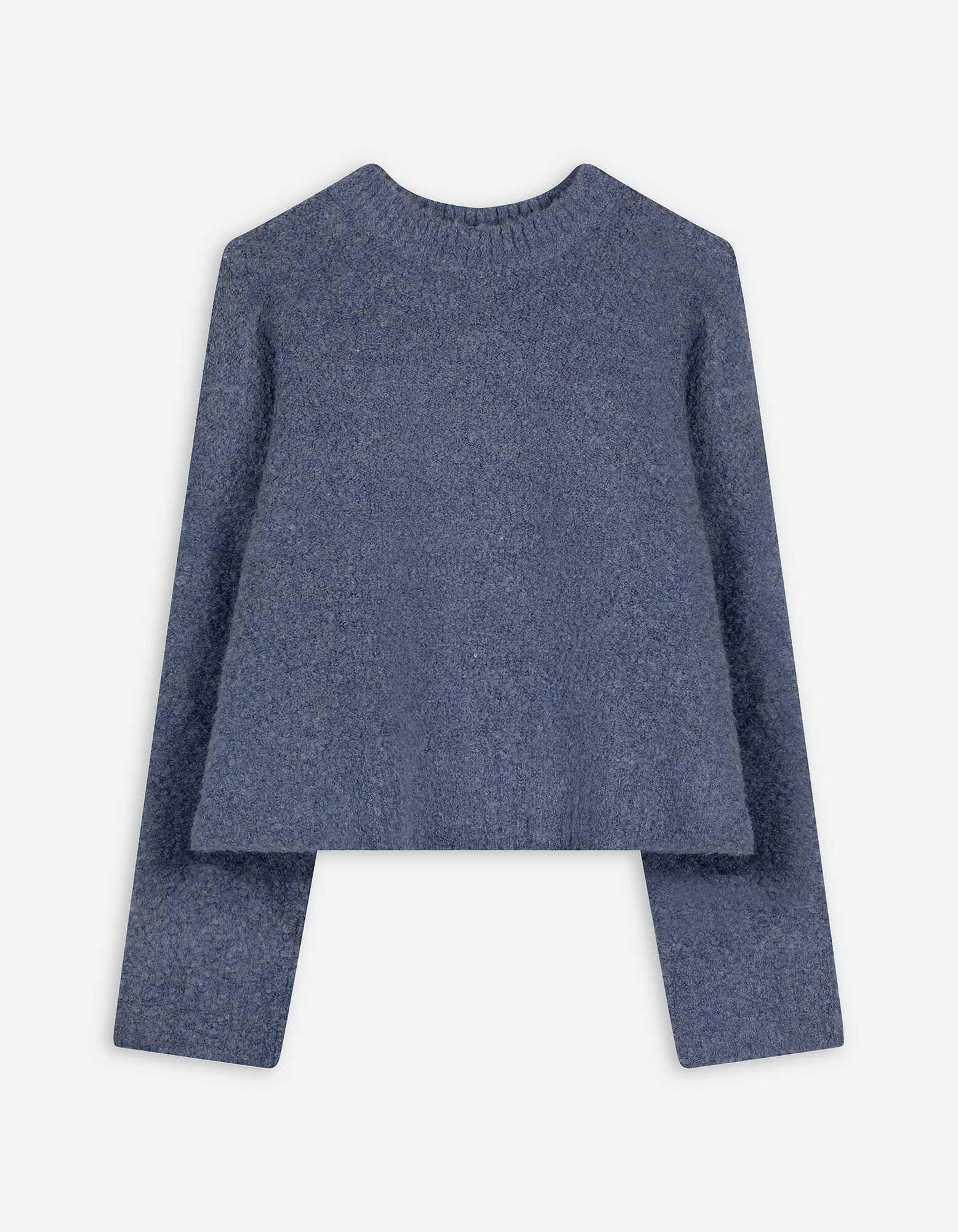 Strickpullover - Überschnittene Schultern - blau