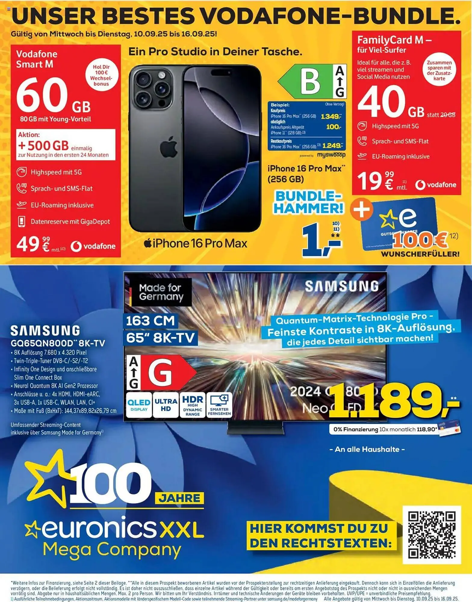 Euronics Prospekt von 10. September bis 16. September 2025 - Prospekt seite 1
