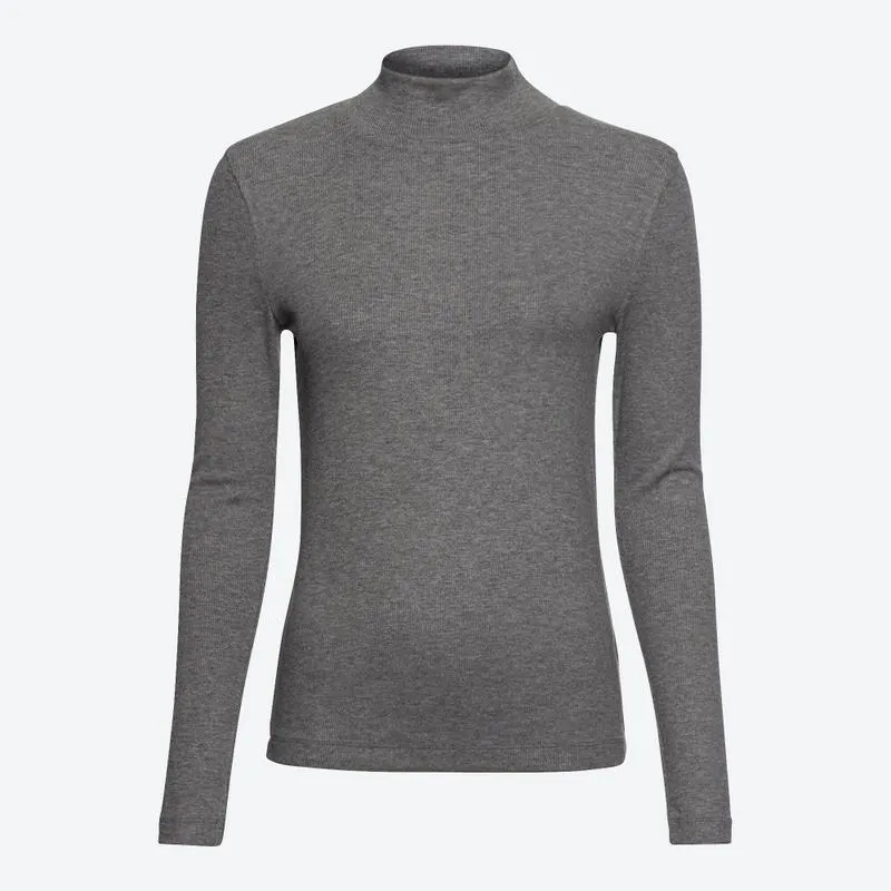 Damen-Ripp-Shirt mit Stehkragen