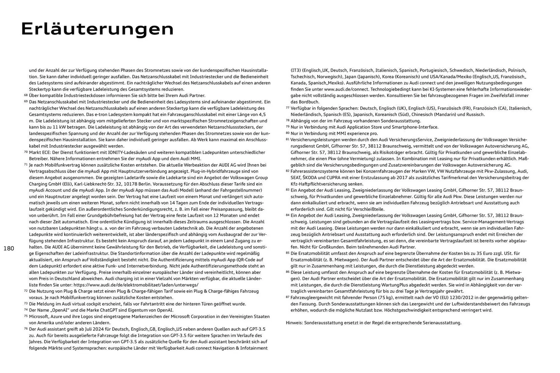 Audi Prospekt von 11. August bis 11. August 2026 - Prospekt seite 180