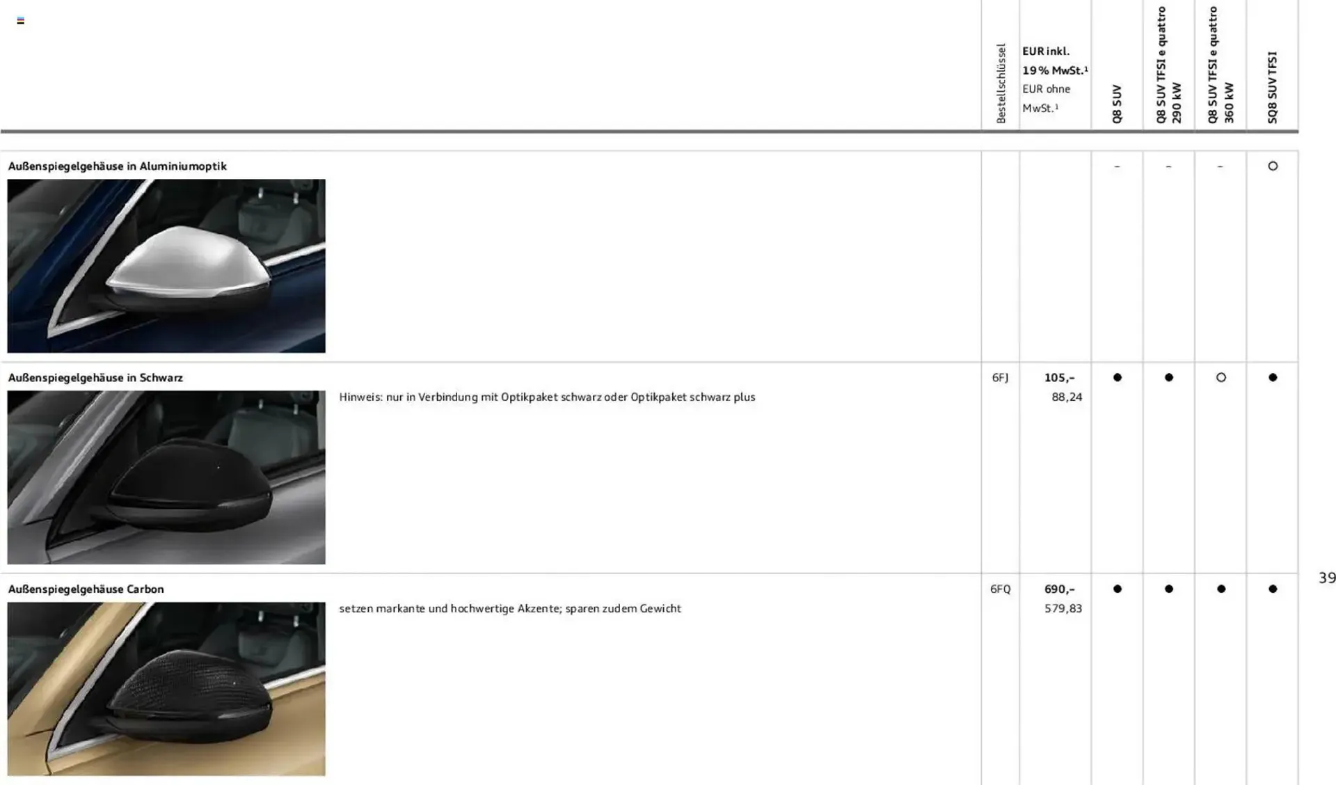 Audi Prospekt von 6. November bis 6. November 2026 - Prospekt seite 39