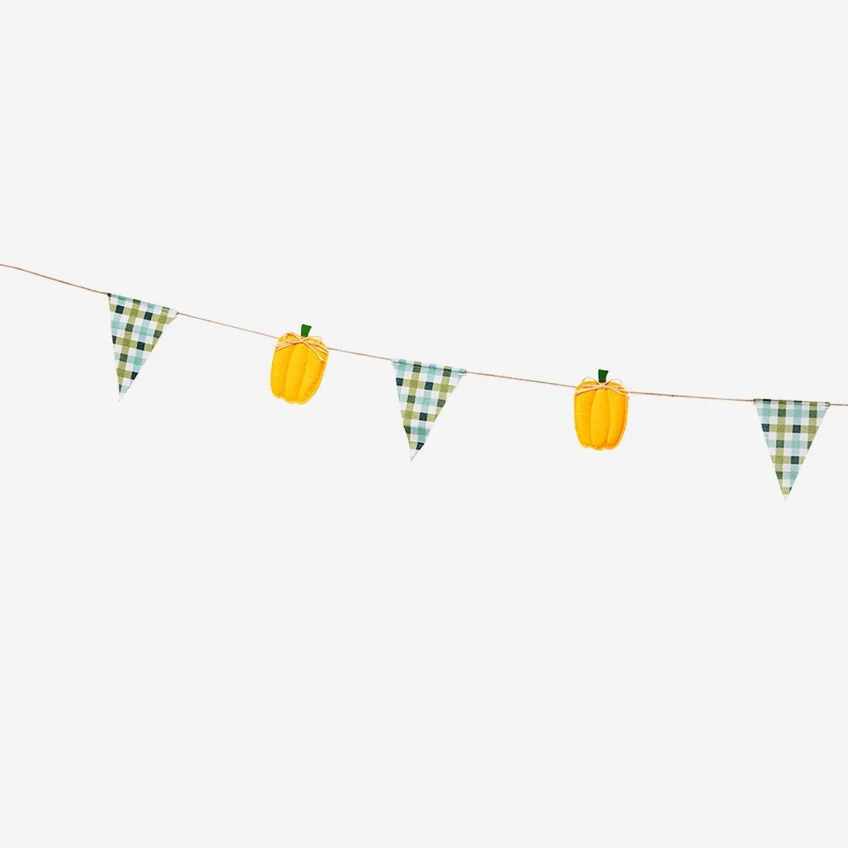 Pumpkin garland with checks - 300 cm