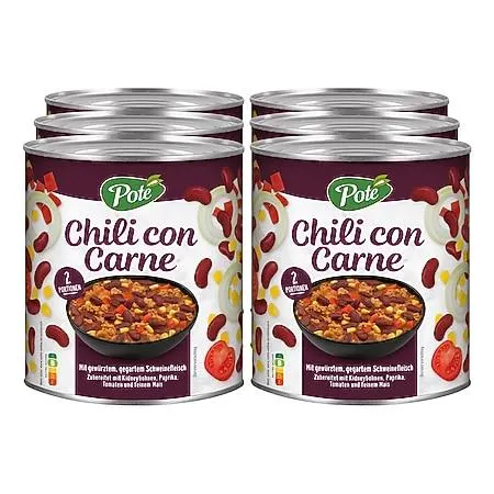 Pote Chili con Carne 800 g, 6er Pack