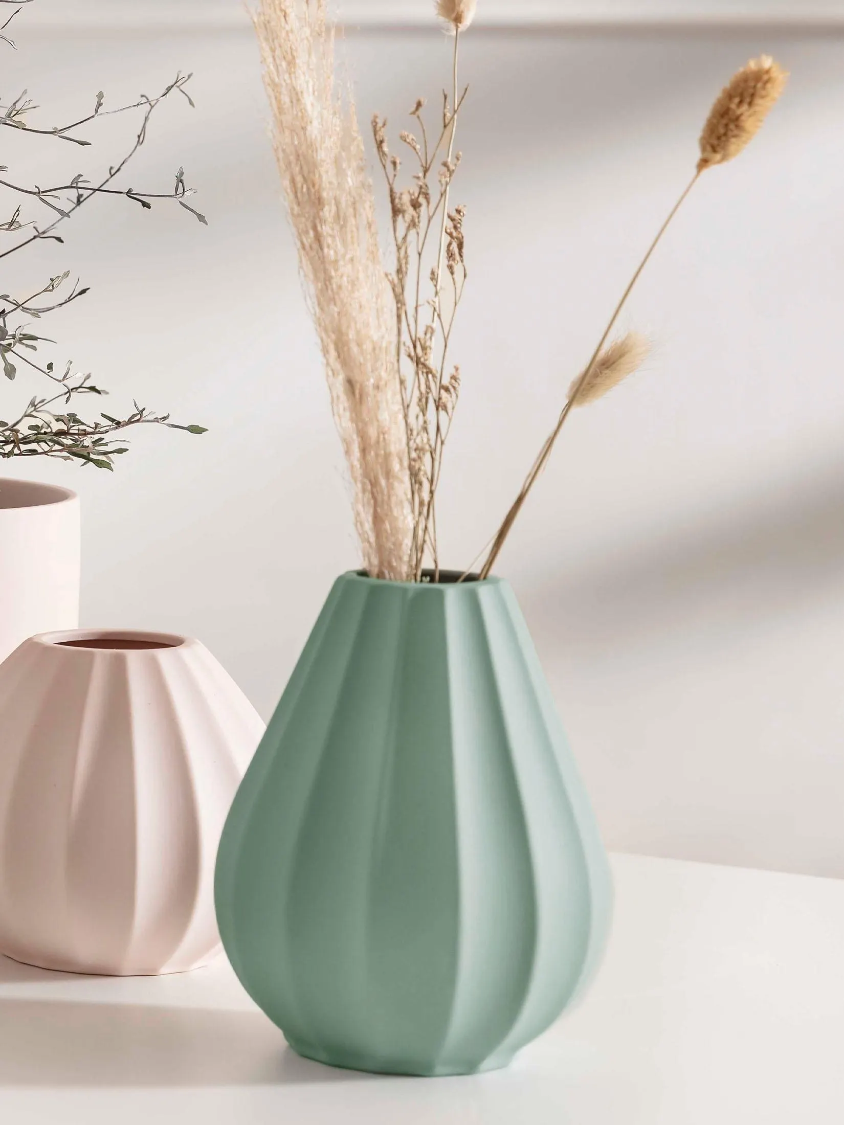 Cunardo Vase, Peacock Green