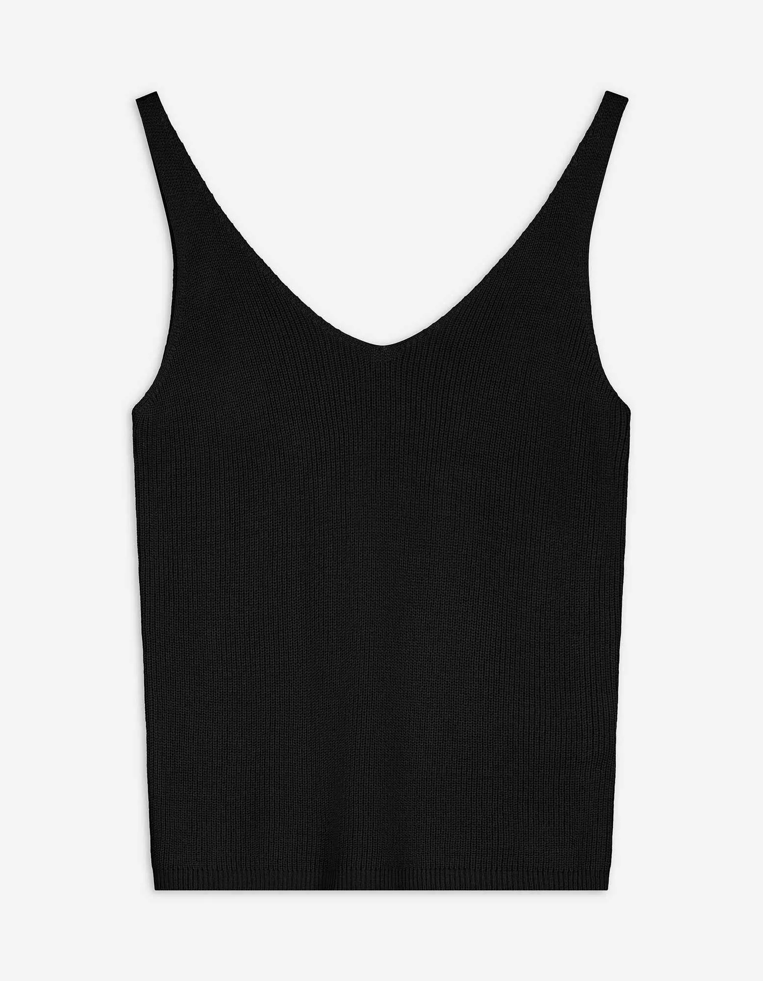 Stricktop - V-Ausschnitt - schwarz