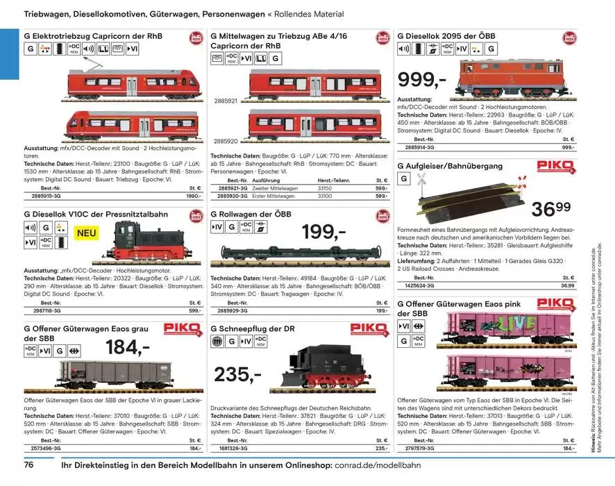 Modellbahn Katalog von 29. Oktober bis 31. Dezember 2025 - Prospekt seite 78