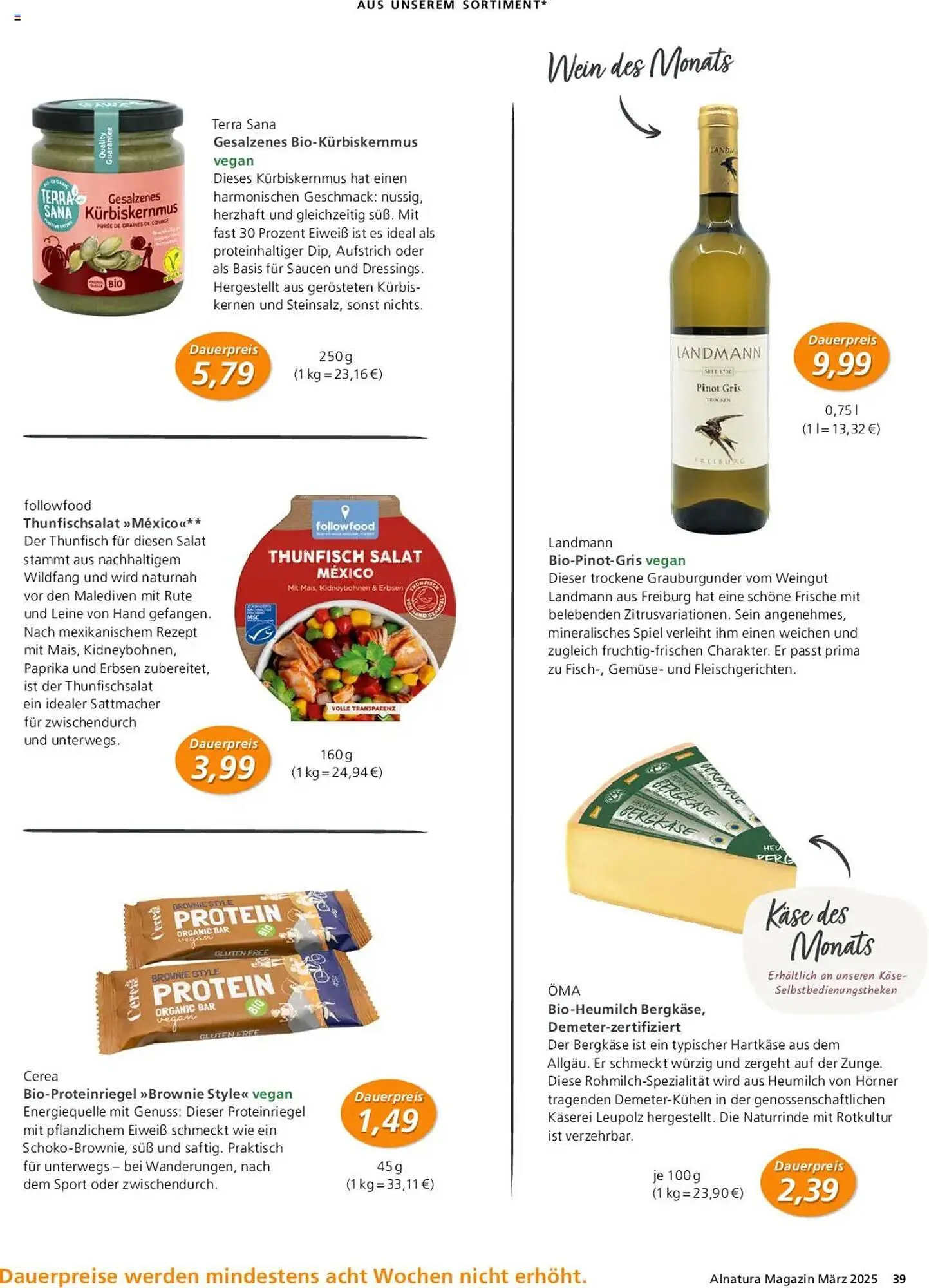 Alnatura Prospekt von 1. März bis 31. März 2025 - Prospekt seite 39