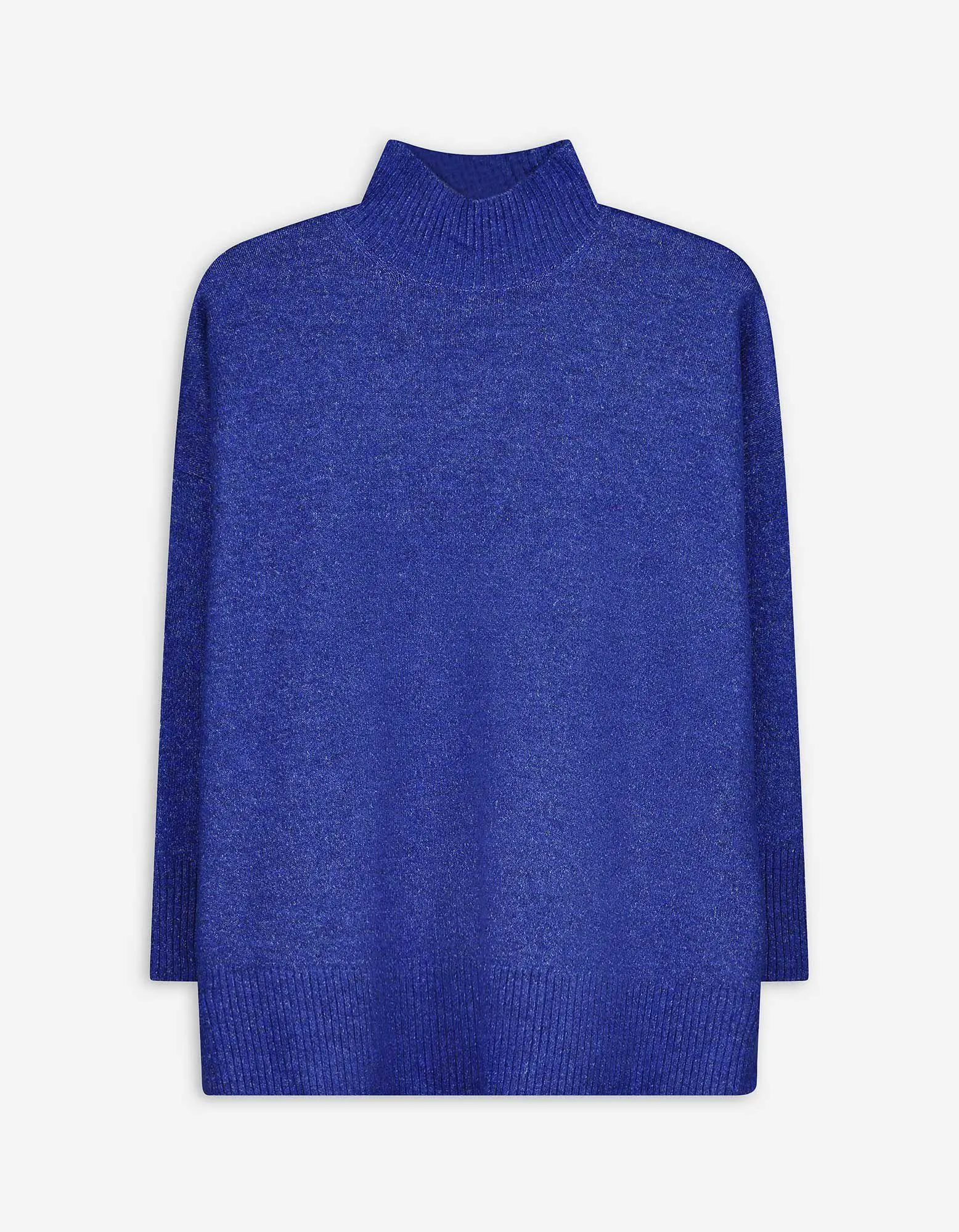 Strickpullover - Mockneck - dunkelblau