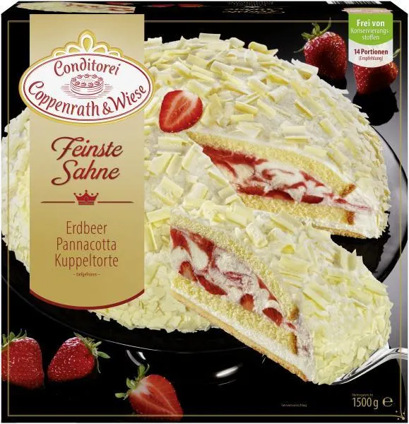 Coppenrath & Wiese Feinste Sahne Erdbeer Pannacotta Kuppeltorte 1,50 kg